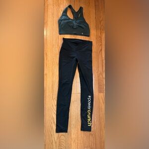 1 power crunch small Black Leggings and 1 Grey champion small Sports Bra